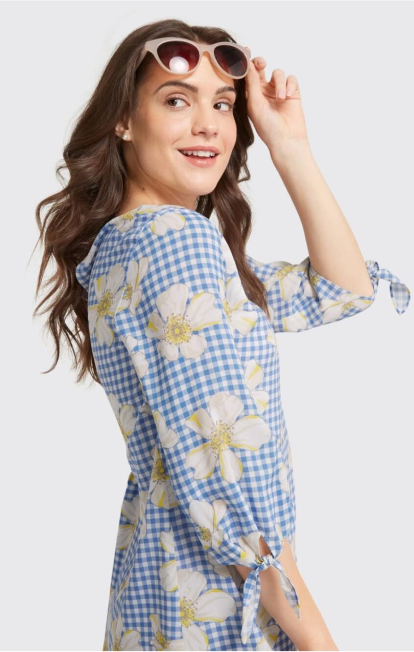Draper James X Scad Cherokee Rose Blue Gingham Check Dress 6